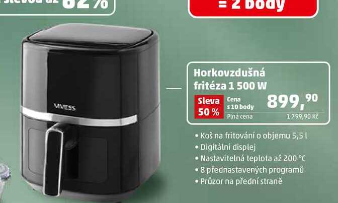 Horkovzdušná fritéza 1 500 W 