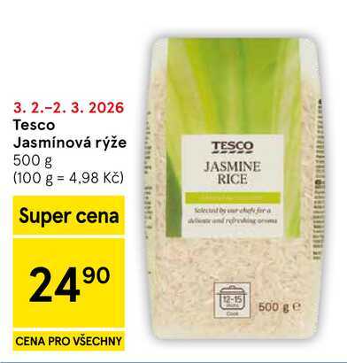 Tesco Jasmínová rýže, 500 g