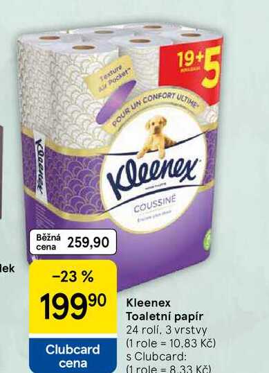 Kleenex Toaletní papír, 24 rolí. 3 vrstvy  