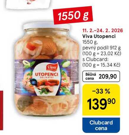 Viva Utopenci, 1550 g, pevný podíl 912 g  