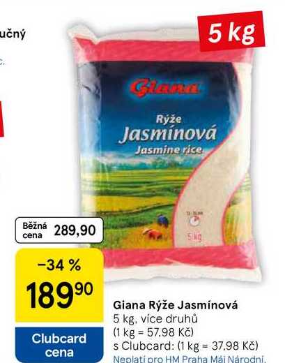 Giana Rýže Jasmínová, 5 kg, více druhů  