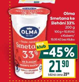 Olma Smetana ke šlehání 33% 200 g 