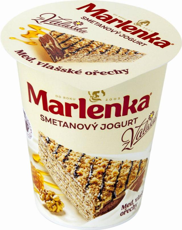 Marlenka Smetanový jogurt med a vlašské ořechy