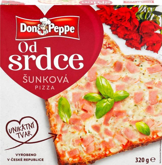Don Peppe Pizza ve tvaru srdce šunková