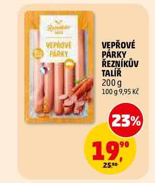VEPŘOVÉ PÁRKY ŘEZNÍKŮV TALÍŘ, 200 g 