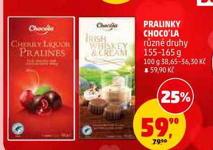PRALINKY CHOCO'LA, 155-165 g 