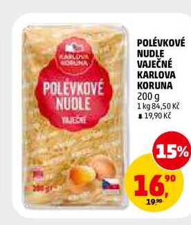 POLÉVKOVÉ NUDLE VAJEČNÉ KARLOVA KORUNA, 200 g