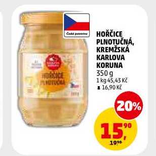 HOŘČICE PLNOTUČNÁ KARLOVA KORUNA, 350 g