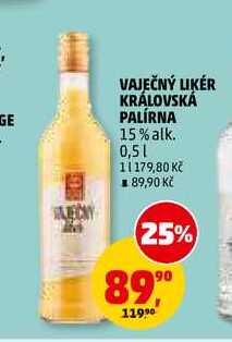 VAJEČNÝ LIKÉR KRÁLOVSKÁ PALÍRNA, 0,5 l
