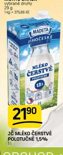 JČ MLÉKO ČERSTVÉ POLOTUČNÉ 1,5% 11 