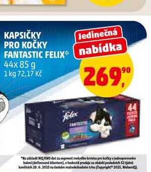 KAPSIČKY PRO KOČKY FANTASTIC FELIX, 44x85 g
