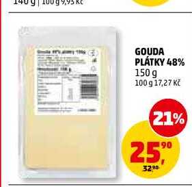 GOUDA PLÁTKY 48%, 150 g