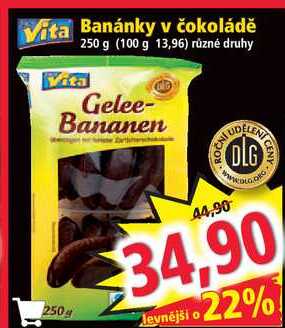 Banánky v čokoládě, 250 g