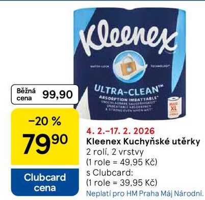 Kleenex Kuchyňské utěrky, 2 rolí, 2 vrstvy  