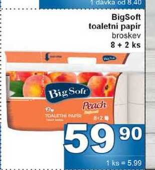 BigSoft toaletní papír broskev 8+ 2 ks