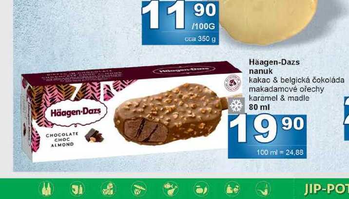 Häagen-Dazs nanuk kakao & belgická čokoláda makadamové ořechy karamel & madle 80 ml 