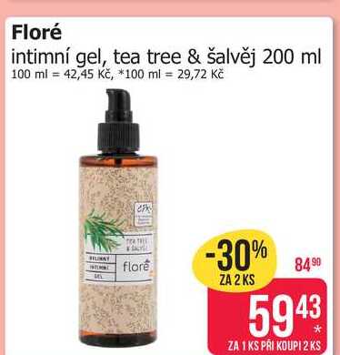 Floré intimní gel, tea tree & šalvěj 200 ml  