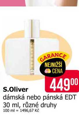 S.Oliver dámská nebo pánská EDT 30 ml, různé druhy 