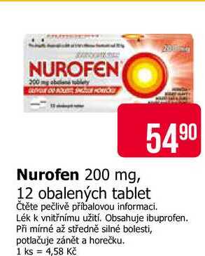 Nurofen 200 mg, 12 obalených tablet