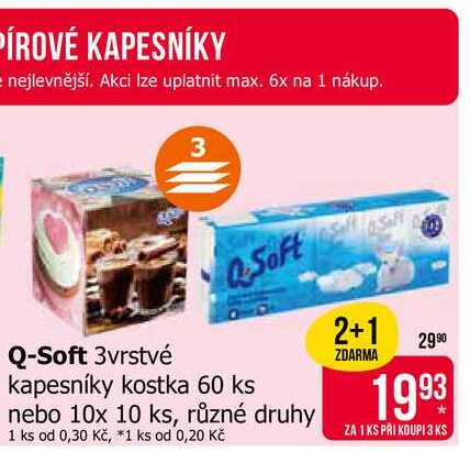 QSoft kapesníky kostka 60 ks
