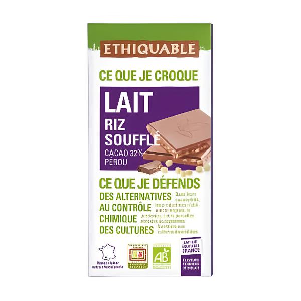 Ethiquable BIO Mléčná čokoláda s rýžovým soufflé