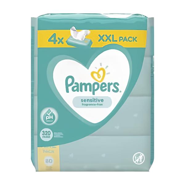 Pampers Wipes Sensitive XXL, 4x 80 ks