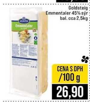 Goldsteig Emmentaler 45% sýr bal. cca 2,5kg 100g