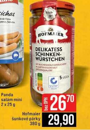 Hofmaier šunkové párky 380 g