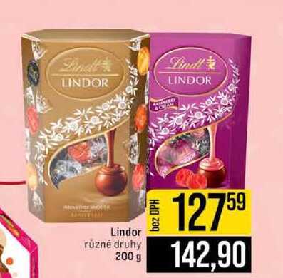 Lindor různé druhy 200 g