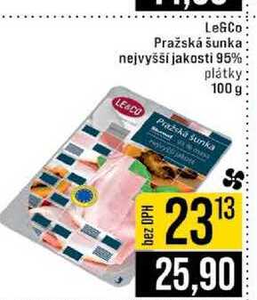 LeGCo Pražská šunka nejvyšší jakosti 95% plátky 100 g