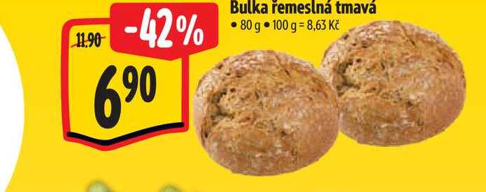   Bulka řemeslná tmavá 80 g 