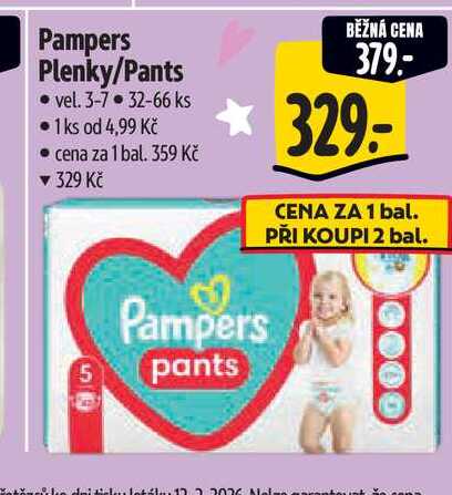 Pampers Plenky/Pants vel. 3-7 32-66 ks 