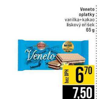 Veneto oplatky vanilka+kakao lískový oříšek 65 g