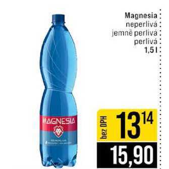 Magnesia neperlivá jemně perlivá perlivá 1,5l 
