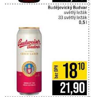Budějovický Budvar světlý ležák 33 světlý ležák 0,5l