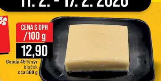 Gouda 45% sýr blaček cca 300 g 100g