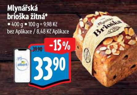 Mlynářská brioška žitná  400 g 