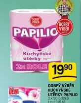 DOBRÝ VÝBER KUCHŇSKÉ UTĚRKY PAPILIO 2x50 útržků