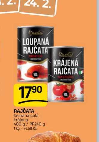 RAJČATA loupaná celá, krájená 400 g