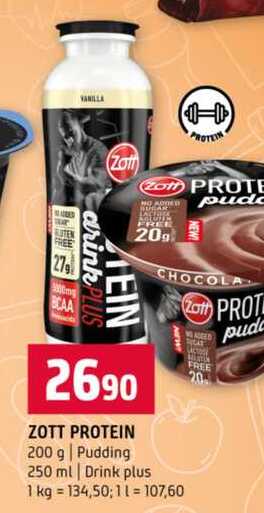 ZOTT PROTEIN 200 g Pudding 250 ml Drink plus 