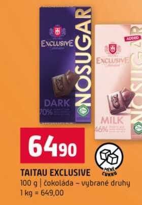 TAITAU EXCLUSIVE 100 g čokoláda vybrané druhy 
