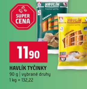 HAVLÍK TYČINKY 90 g vybrané druhy