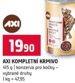 AXI KOMPLETNÍ KRMIVO 415 g konzerva pro kočky vybrané druhy 