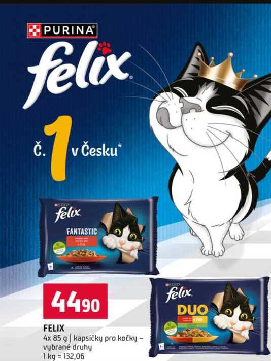FELIX 4x 85 g kapsičky pro kočky vybrané druhy
