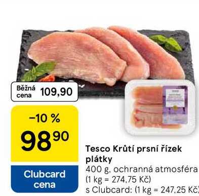 Tesco Krůtí prsní řízek plátky, 400 g