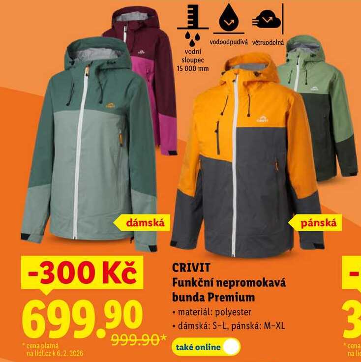 Funkční nepromokavá bunda Premium 