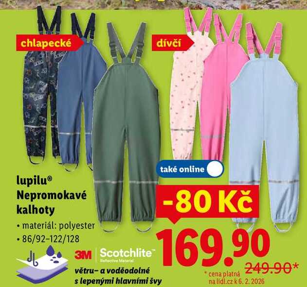 lupilu Nepromokavé kalhoty