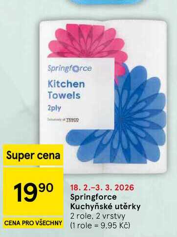 Springforce Kuchyňské utěrky, 2 role