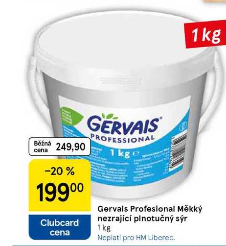 Gervais Profesional Měkký nezrající plnotučný sýr, 1 kg 