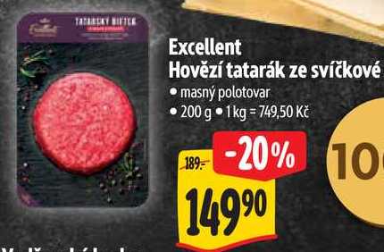 Excellent Hovězí tatarák ze svíčkové, 200 g